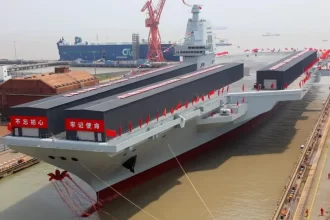 China's largest warship CNS Fujian. It is also China's largest aircraft carriers.