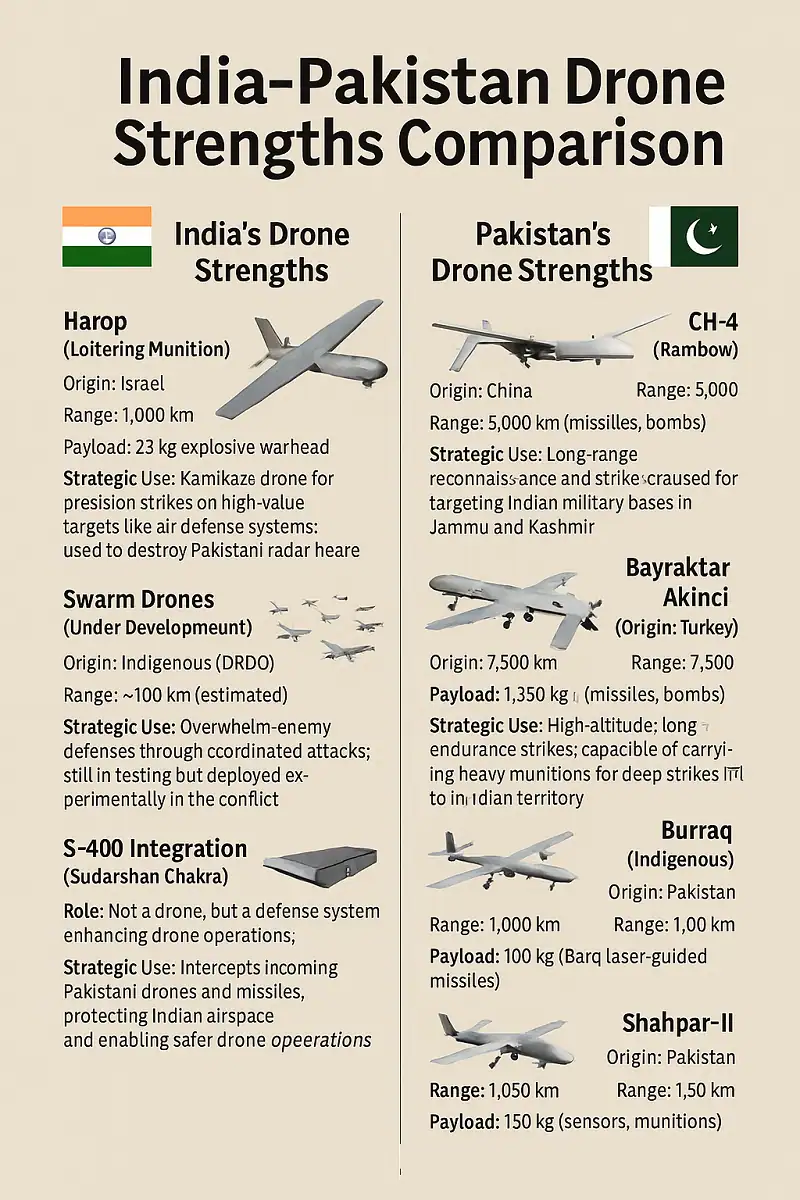 Pakistan India Drone Strength Comparison
